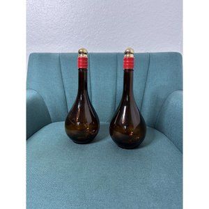 House of Koshu Vintage Japan Amber Genie Style Round Liquor Bottle w/ Lid